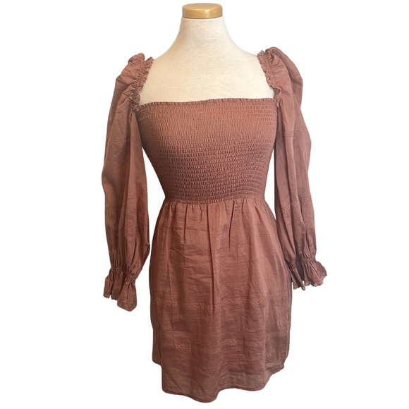 Reformation Dunes Praline Mini Dress